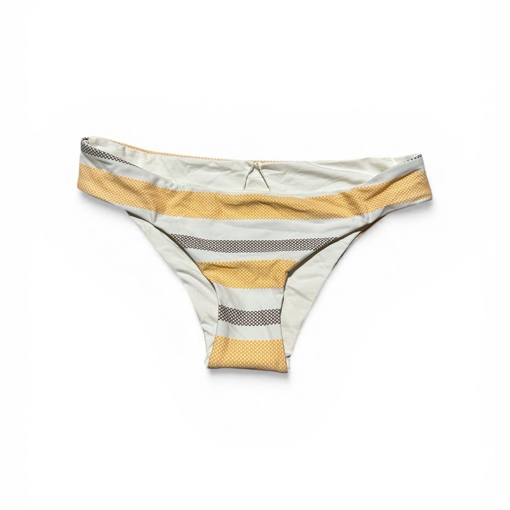 NWOT L*Space striped bikini bottoms white yellow